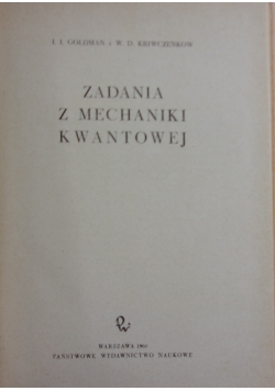 Zadania z mechaniki kwantowej
