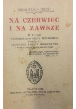 Na czerwiec i na zawsze, 1931 r.