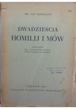Dwadzieścia homilii i mów, 1947 r.
