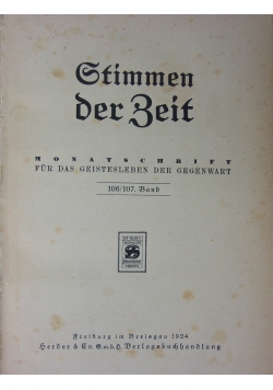 Stimmen der Zeit 106-107 band, 1924r.