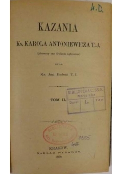Kazania  Ks Karola  Antoniewicza