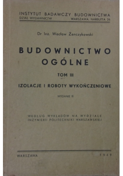 Budownictwo ogólne. Tom III, 1949 r.