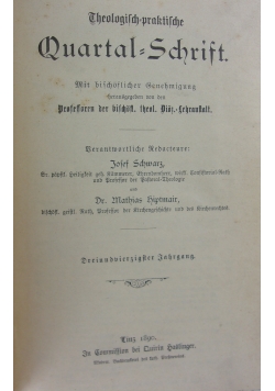 Theologisch praktische Quartal Schrift , 1890 r.