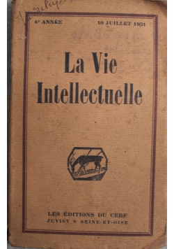 La Vie Intellectuelle 1931 r.