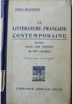 La Litterature Francaise Contemporaine 1929 r.