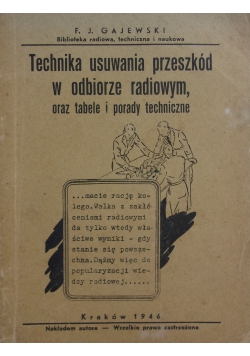 Technika usuwania przeszkód w odbiorze, 1946 r.