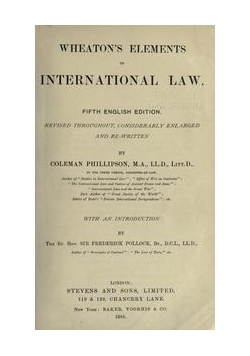 Elements of International Law,1929r.