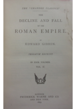 The Decline and Fall of the Roman Empire, 1893 r.