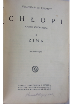 Chłopi.Zima,Tom II, 1925r.