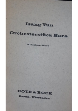 Orchesterstuck Bara, nuty