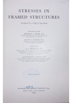 Stresses in framed structures, 1942 r.