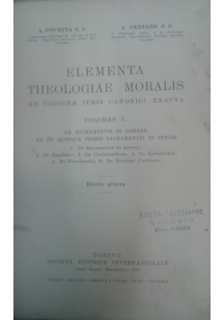 Elementa theologiae moralis,  ad codicem iuris canonici exacta 1931 r.