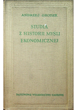 Studia z historii myśli ekonomicznej