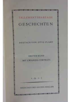 Tallemant des Reaux Geschichten, 1913r.