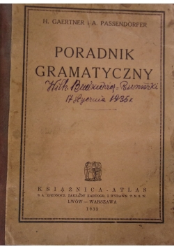 Poradnik Gramatyczny, 1933r.