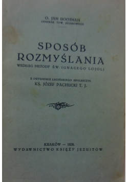 Sposób rozmyślania, 1928 r.
