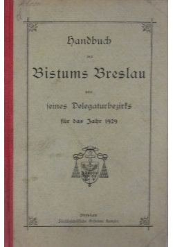 Handbuch des Bistums Breslau, 1929 r.