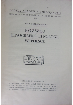 Rozwój etnografii i etnologii w Polsce, 1948 r.