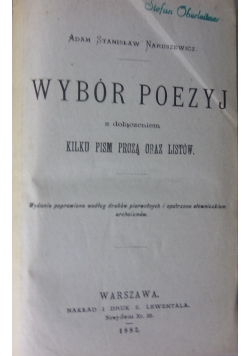 Wybór poezyj, 1882 r.
