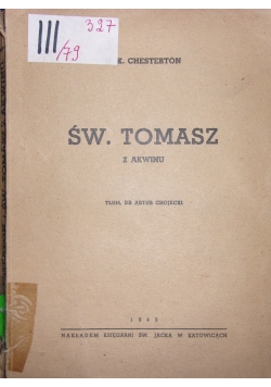 Św. Tomasz z Akwinu, 1949r.