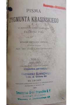 Pisma Zygmunta Krasińskiego, 1904 r.