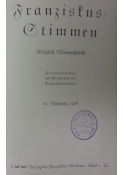 Franziskus Stimmen,  1926 r.