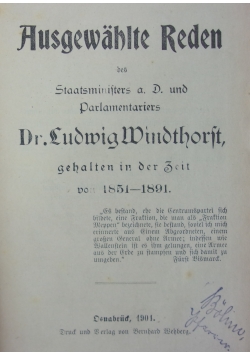 Ausgewahlte Reden, 1901 r.