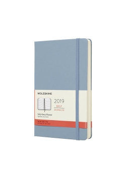 Kalendarz dzienny Moleskine 12M L 2019, twarda oprawa, cinder blue