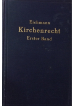 Lehrbuch des Kirchenrechts Band I, 1929 r.