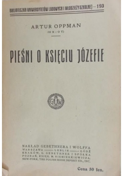 Pieśni o księciu Józefie, 1918 r.