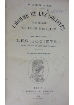 L'Homme Et Les Societes, 1881r.