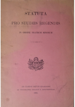 Statuta pro studiis regendis, 1905 r.