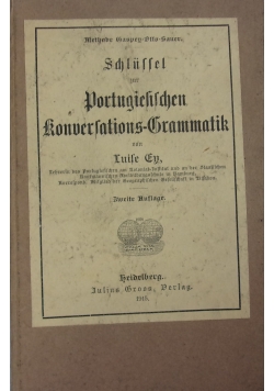 Schlussel zur Portugielischen konversations-Grammatik, 1915r.