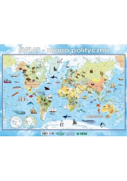 Świat mapa polityczna. Podkładka na biurko