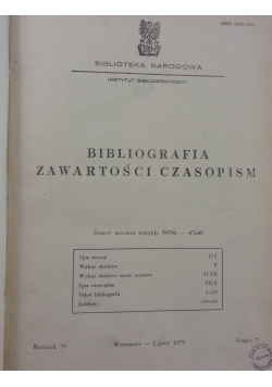 Bibliografia zawartości czasopism, Rocznik 33,Zeszyt 7