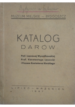 Katalog Darów ,1937 r.