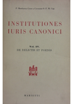 Institutiones Iuris Canonici  Vol. IV