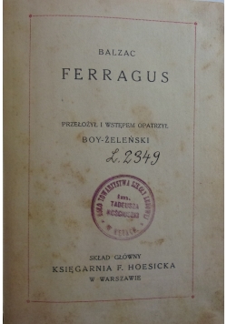 Ferragus, 1926 r.