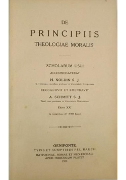 De Principiis theologiae moralis, 1931 r.