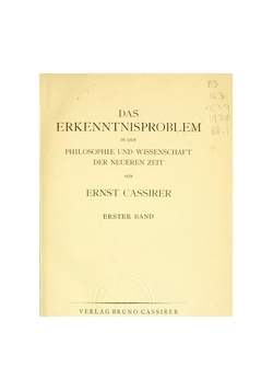 Das Erkenntnisproblem, 1911 r.