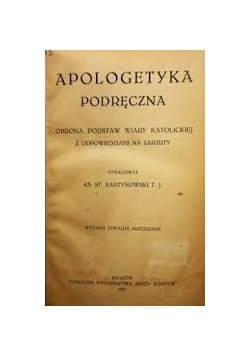 Apologetyka Podręczna, 1923r.