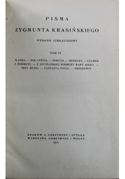 Pisma Zygmunta Krasińskiego Tom IV 1912 r