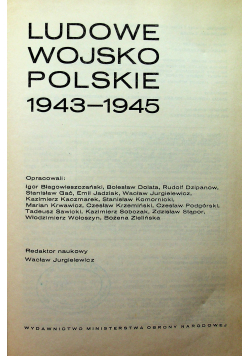 Polski Czyn Zbrojny w II Wojnie Światowej Tom III Ludowe Wojsko Polskie 1943 1945