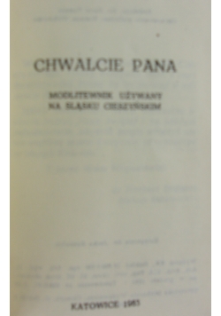 Chwalcie Pana, modlitewnik