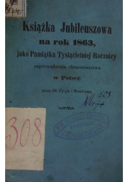 Książka Jubileuszowa na rok 1863, 1863 r.
