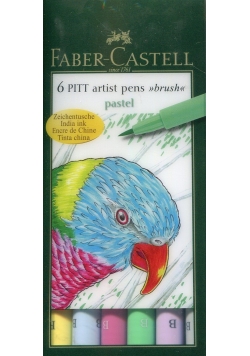 Pisaki artist pens brush kolory pastelowe 6 sztuk