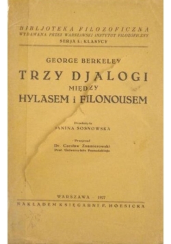 Trzy djalogi między Hylasem i Filonousem, 1927 r.