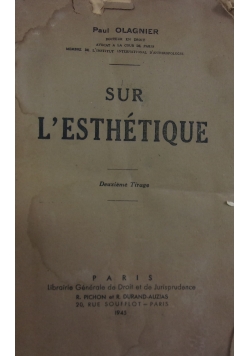 Sur l'esthetique, 1945 r.