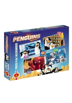 Puzzle 4 w 1. Pingwiny z Madagaskaru. ALEX