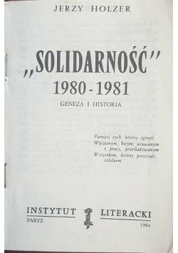 Solidarność 1980-1981. Geneza i historia